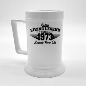 Certified Living Legend Since 1973 Legends Never Die 50th Birthday Beer Stein