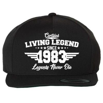 Certified Living Legend Since 1983 Legends Never Die 40th Birthday Wool Snapback Cap