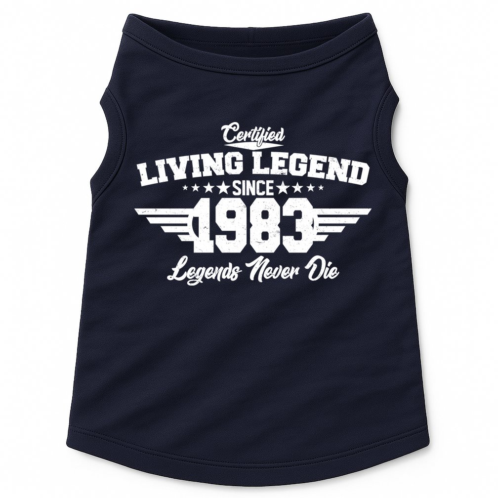 Certified Living Legend Since 1983 Legends Never Die 40th Birthday Doggie Tank