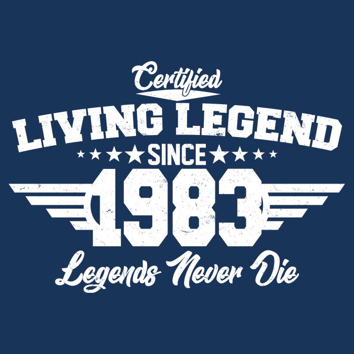 Certified Living Legend Since 1983 Legends Never Die 40th Birthday Cooling Performance Crew T-Shirt