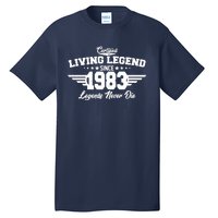 Certified Living Legend Since 1983 Legends Never Die 40th Birthday Tall T-Shirt