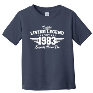 Certified Living Legend Since 1983 Legends Never Die 40th Birthday Toddler T-Shirt