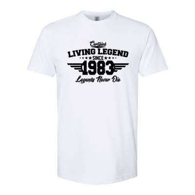 Certified Living Legend Since 1983 Legends Never Die 40th Birthday Softstyle CVC T-Shirt