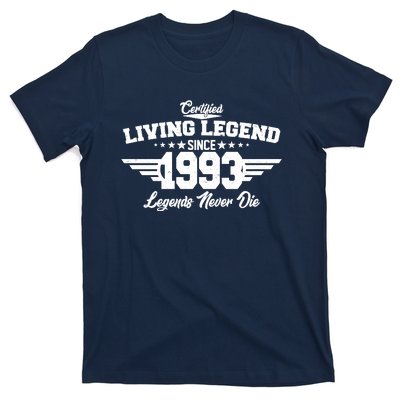 Certified Living Legend Since 1993 Legends Never Die 30th Birthday T-Shirt