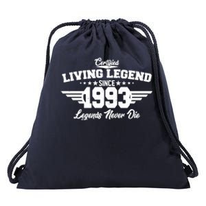 Certified Living Legend Since 1993 Legends Never Die 30th Birthday Drawstring Bag