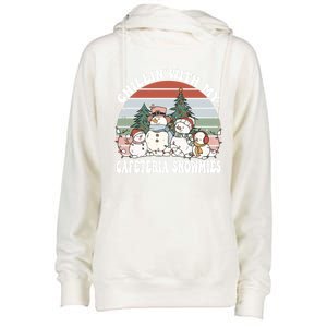 Christmas Lunch Lady Chillin With My Cafeteria Snowmies Gift Womens Funnel Neck Pullover Hood