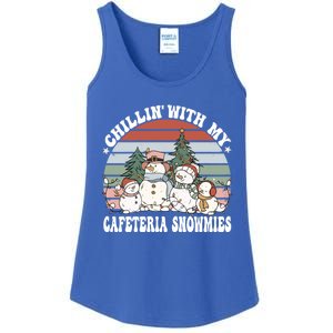 Christmas Lunch Lady Chillin With My Cafeteria Snowmies Gift Ladies Essential Tank