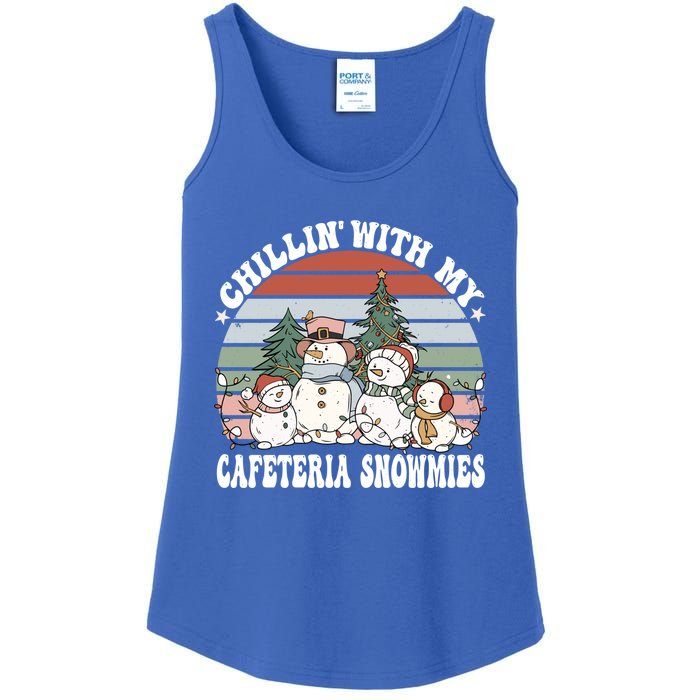 Christmas Lunch Lady Chillin With My Cafeteria Snowmies Gift Ladies Essential Tank