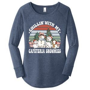 Christmas Lunch Lady Chillin With My Cafeteria Snowmies Gift Women's Perfect Tri Tunic Long Sleeve Shirt