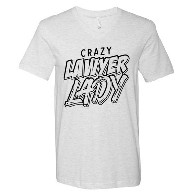 Crazy Lawyer Lady V-Neck T-Shirt