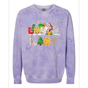 Cute Lunch Lady Funny Christmas Tree Santa Family Xmas Gifts Colorblast Crewneck Sweatshirt