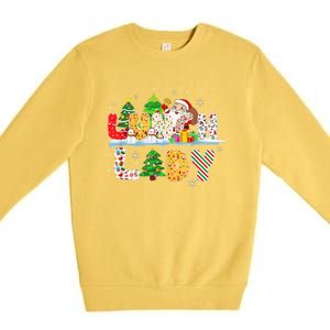 Cute Lunch Lady Funny Christmas Tree Santa Family Xmas Gifts Premium Crewneck Sweatshirt