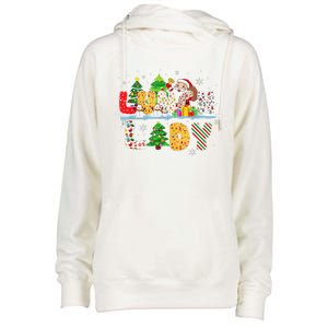 Cute Lunch Lady Funny Christmas Tree Santa Family Xmas Gifts Womens Funnel Neck Pullover Hood