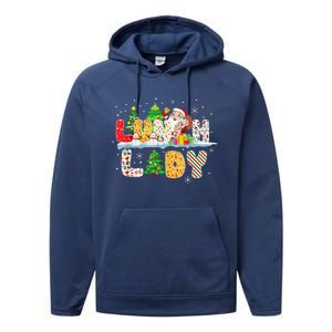 Cute Lunch Lady Funny Christmas Tree Santa Family Xmas Gifts Performance Fleece Hoodie