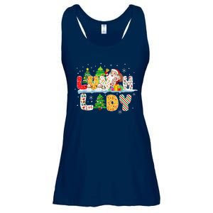 Cute Lunch Lady Funny Christmas Tree Santa Family Xmas Gifts Ladies Essential Flowy Tank