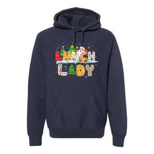 Cute Lunch Lady Funny Christmas Tree Santa Family Xmas Gifts Premium Hoodie