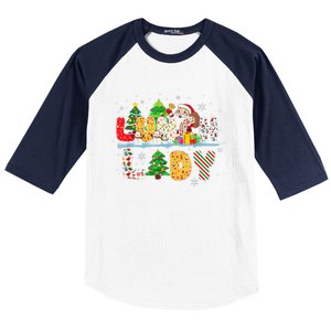 Cute Lunch Lady Funny Christmas Tree Santa Family Xmas Gifts Baseball Sleeve Shirt