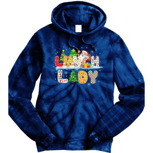 Cute Lunch Lady Funny Christmas Tree Santa Family Xmas Gifts Tie Dye Hoodie