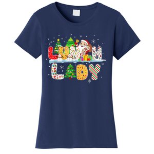 Cute Lunch Lady Funny Christmas Tree Santa Family Xmas Gifts Women's T-Shirt