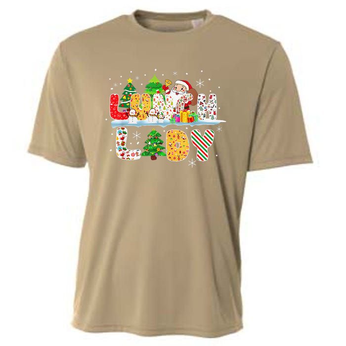 Cute Lunch Lady Funny Christmas Tree Santa Family Xmas Gifts Cooling Performance Crew T-Shirt