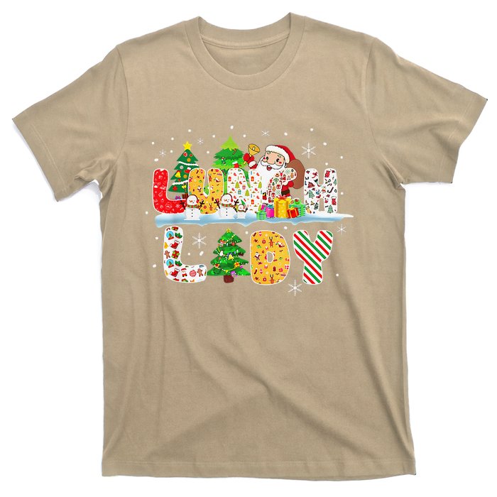 Cute Lunch Lady Funny Christmas Tree Santa Family Xmas Gifts T-Shirt