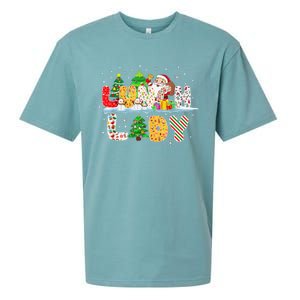 Cute Lunch Lady Funny Christmas Tree Santa Family Xmas Gifts Sueded Cloud Jersey T-Shirt