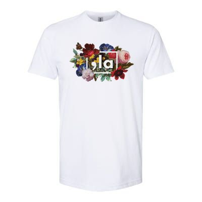 Comma La La Vintage Floral Feminine Flowers Women Comma La Softstyle CVC T-Shirt