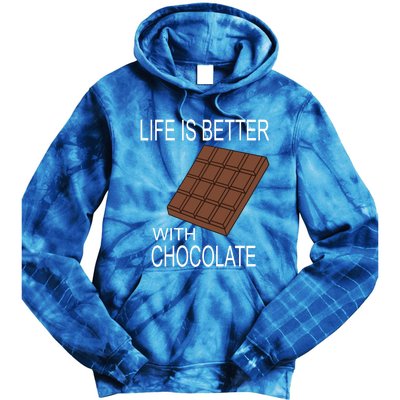 Chocolate Lover Life With Chocolate Delicious Treats Funny Gift Tie Dye Hoodie