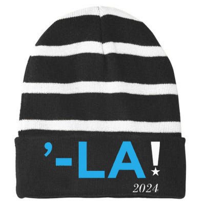 Comma La La Striped Beanie with Solid Band