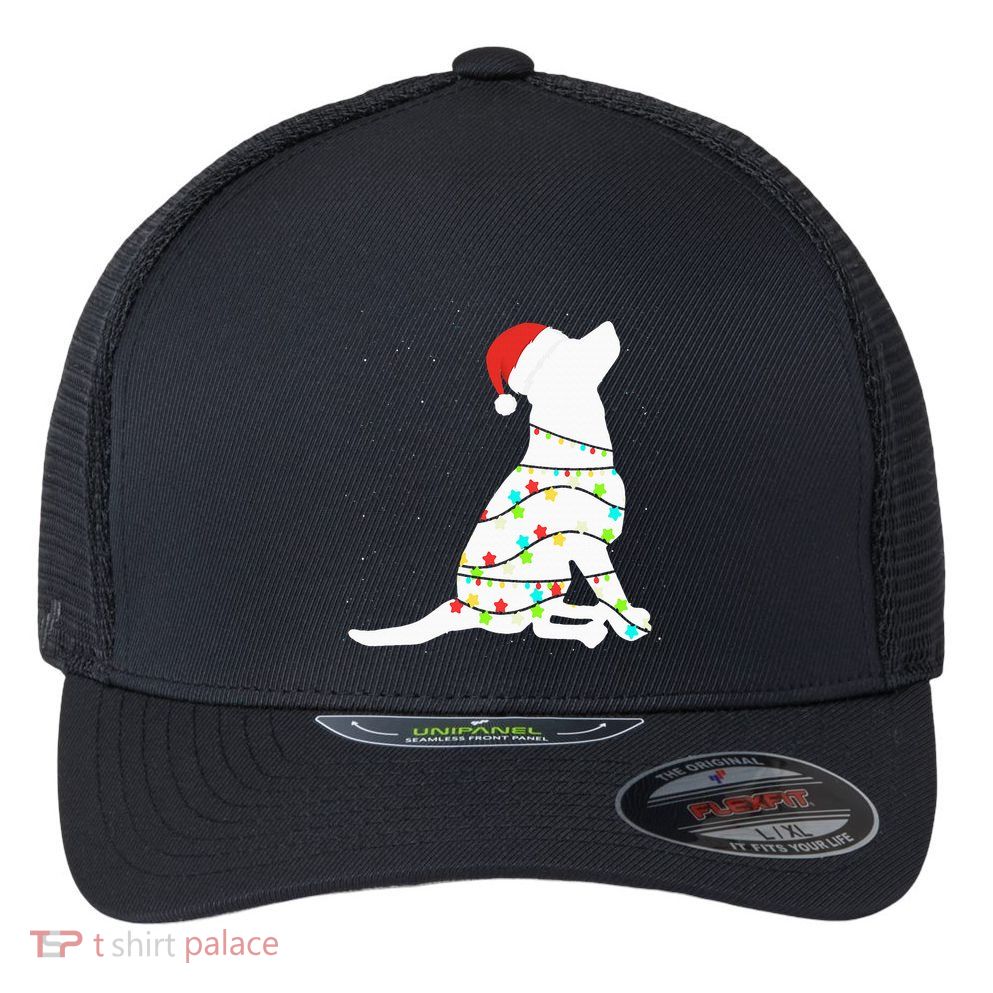 Christmas Lights Labrador Retriever Dog Lover Gift Flexfit Unipanel Trucker Cap