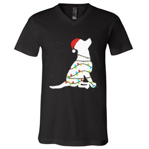 Christmas Lights Labrador Retriever Dog Lover Gift V-Neck T-Shirt