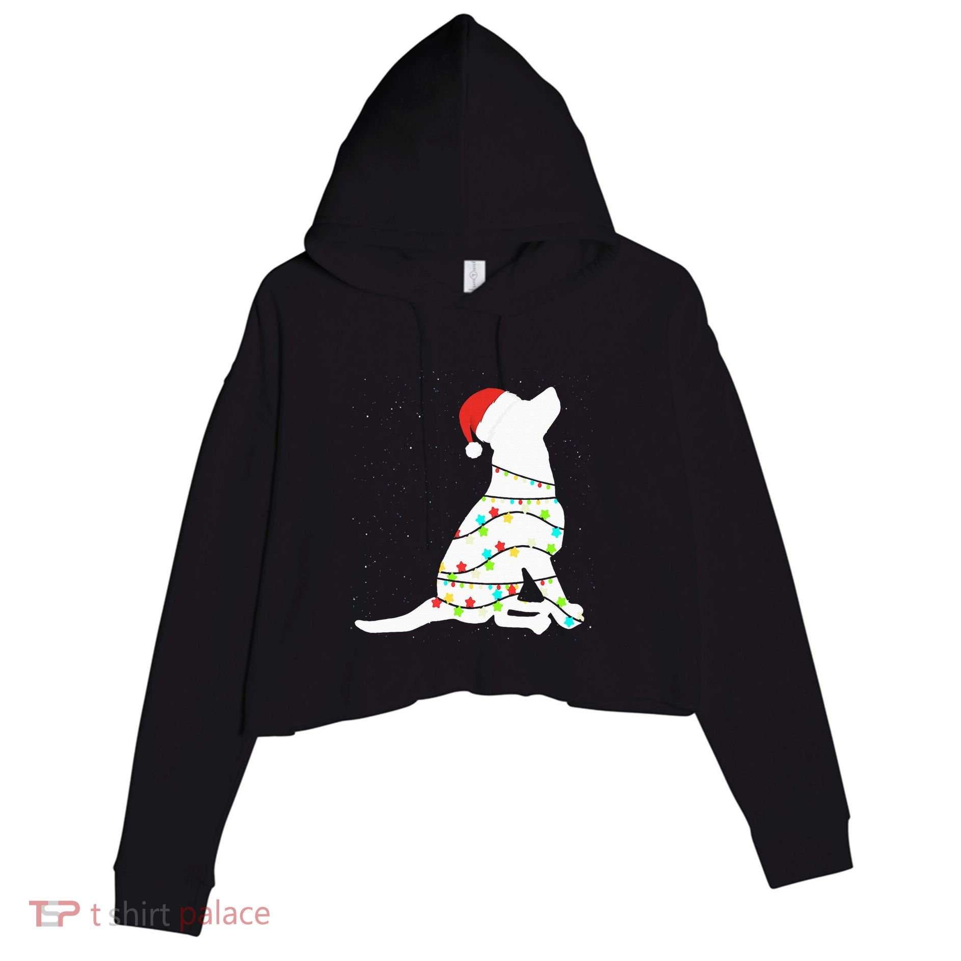Christmas Lights Labrador Retriever Dog Lover Gift Crop Fleece Hoodie