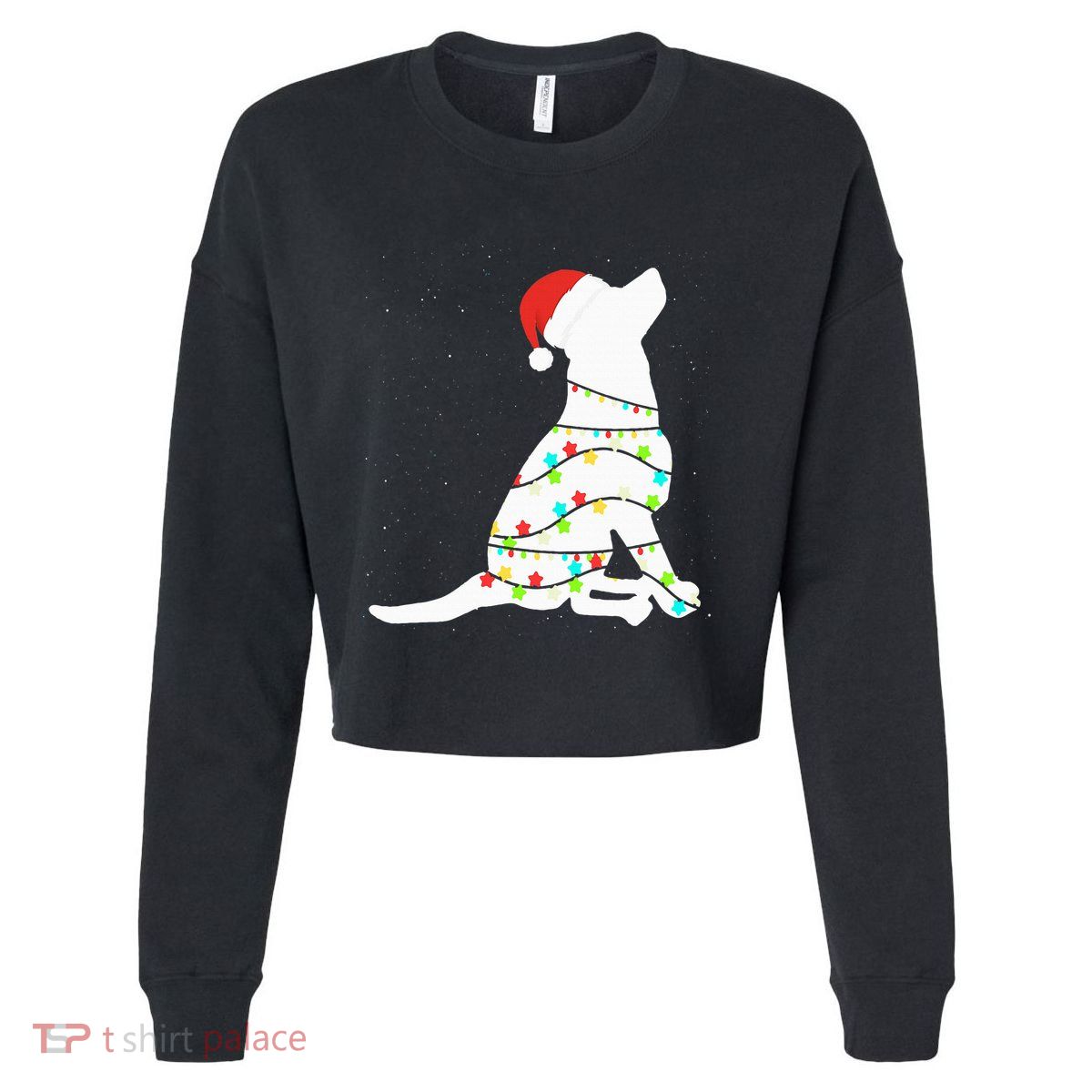 Christmas Lights Labrador Retriever Dog Lover Gift Cropped Pullover Crew