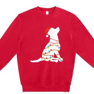 Christmas Lights Labrador Retriever Dog Lover Gift Premium Crewneck Sweatshirt