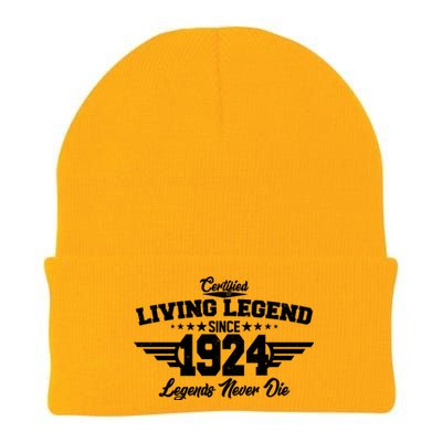 Certified Living Legend Since 1924 Legends Never Die 100th Birthday Knit Cap Winter Beanie