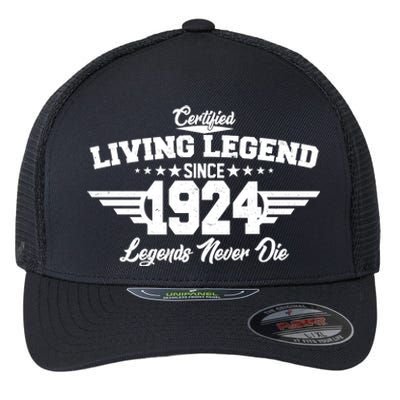 Certified Living Legend Since 1924 Legends Never Die 100th Birthday Flexfit Unipanel Trucker Cap