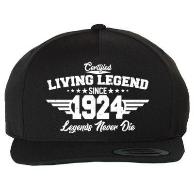 Certified Living Legend Since 1924 Legends Never Die 100th Birthday Wool Snapback Cap