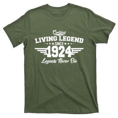 Certified Living Legend Since 1924 Legends Never Die 100th Birthday T-Shirt