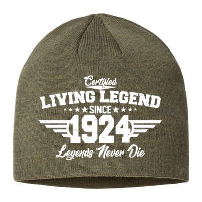 Certified Living Legend Since 1924 Legends Never Die 100th Birthday Sustainable Beanie