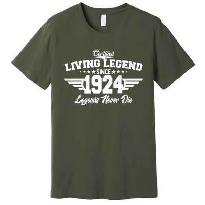 Certified Living Legend Since 1924 Legends Never Die 100th Birthday Premium T-Shirt