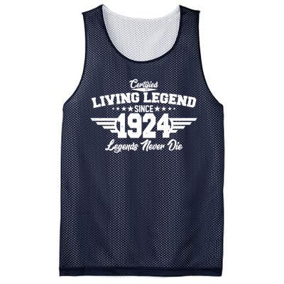 Certified Living Legend Since 1924 Legends Never Die 100th Birthday Mesh Reversible Basketball Jersey Tank