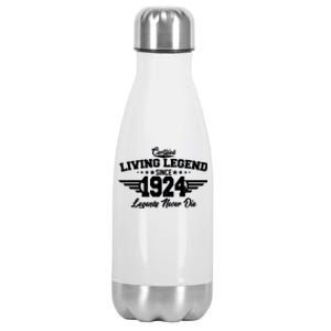 Certified Living Legend Since 1924 Legends Never Die 100th Birthday Stainless Steel Insulated Water Bottle