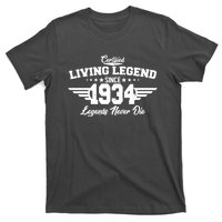 Certified Living Legend Since 1934 Legends Never Die 90th Birthday T-Shirt