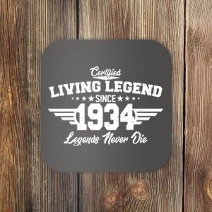 Certified Living Legend Since 1934 Legends Never Die 90th Birthday Coaster