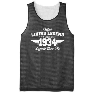 Certified Living Legend Since 1934 Legends Never Die 90th Birthday Mesh Reversible Basketball Jersey Tank