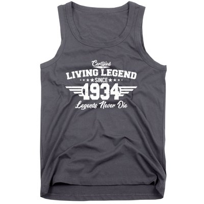 Certified Living Legend Since 1934 Legends Never Die 90th Birthday Tank Top