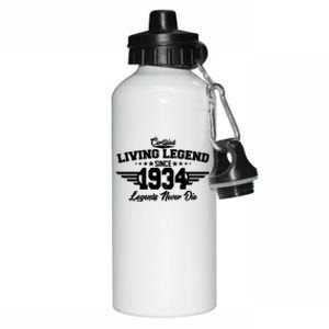 Certified Living Legend Since 1934 Legends Never Die 90th Birthday Aluminum Water Bottle