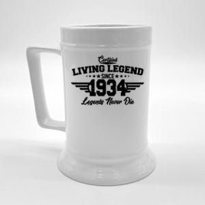 Certified Living Legend Since 1934 Legends Never Die 90th Birthday Beer Stein