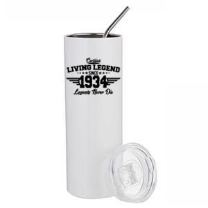 Certified Living Legend Since 1934 Legends Never Die 90th Birthday Stainless Steel Tumbler