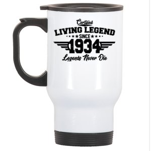 Certified Living Legend Since 1934 Legends Never Die 90th Birthday Stainless Steel Travel Mug